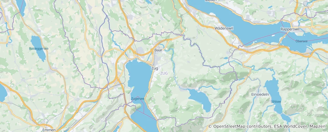 Mappa di canton Zugo