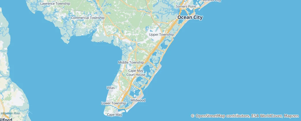 Cape May ilçesi Haritası