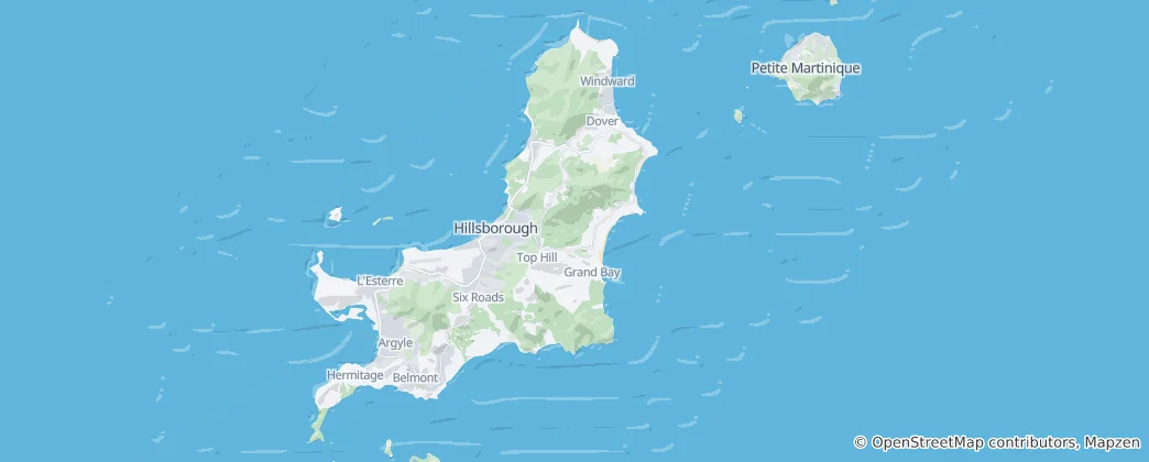 Carriacou ve Petite Martinique Haritası