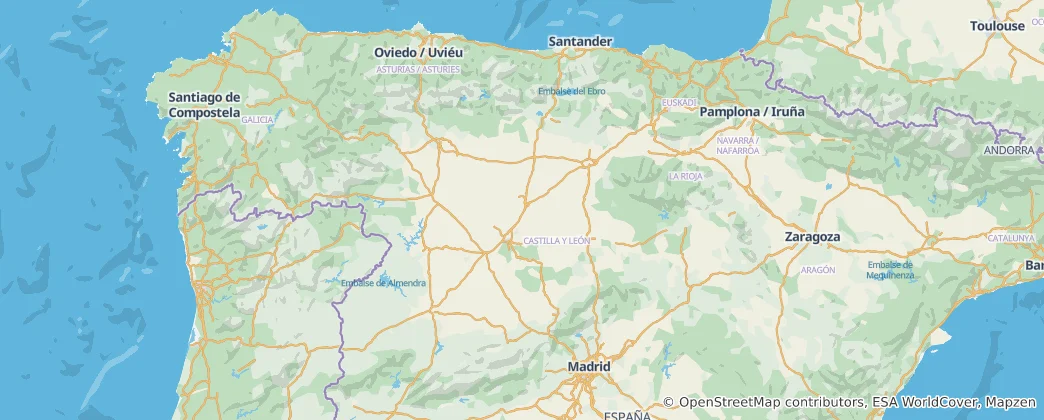 Mapa Kastilie a León