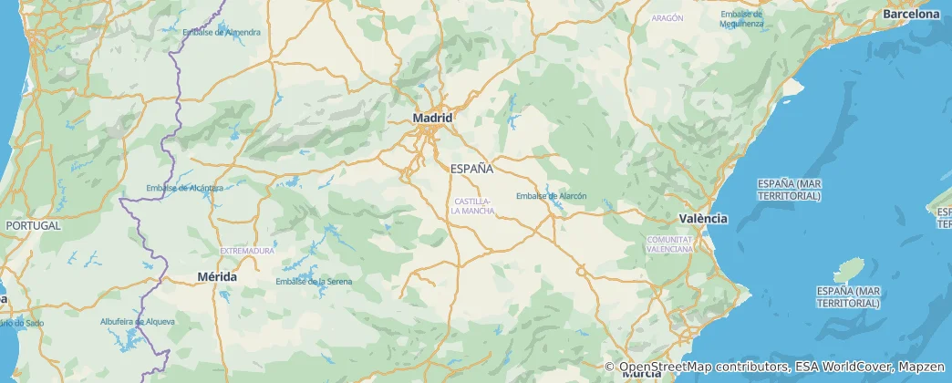 Mapa Kastilie – La Mancha