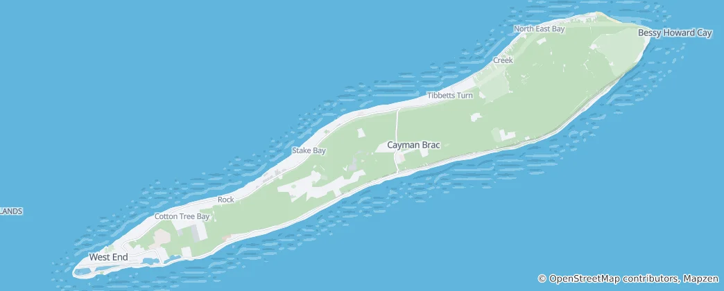 Map of Cayman Brac