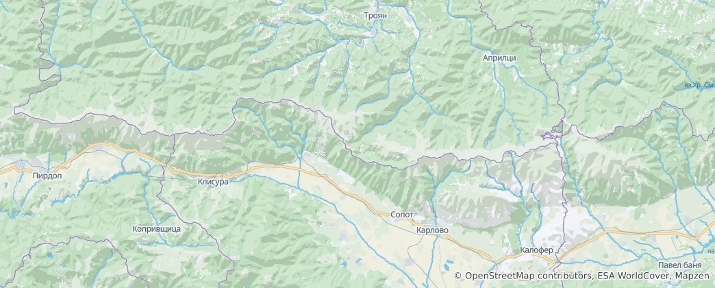 Map of Central Balkan National Park