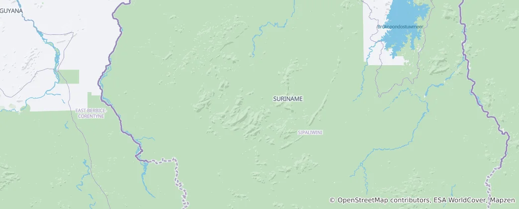 Karte von Zentral-Suriname-Naturschutzgebiet