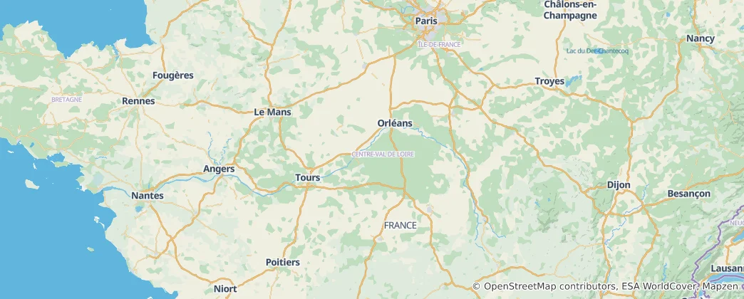 Mapa De Centro-Valle de Loira