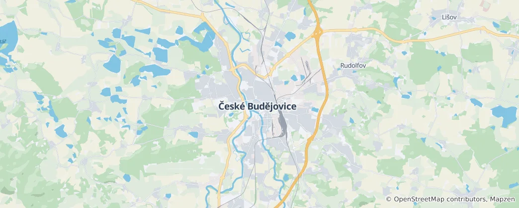 Map of České Budějovice
