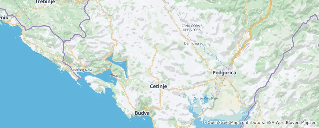 Map of Cetinje