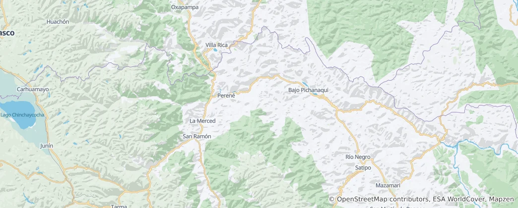 Mapa Prowincja Chanchamayo