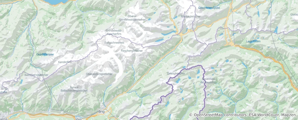 Map of Goms District