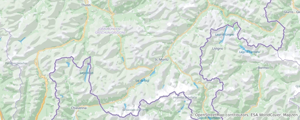 Karte von Bezirk Maloja