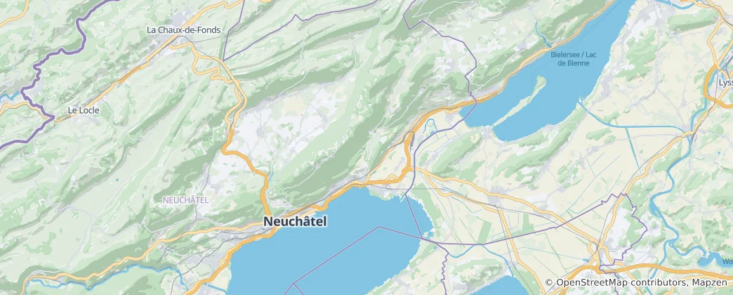 Karte von Bezirk Neuenburg