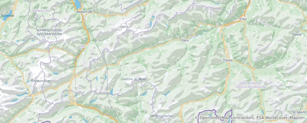 Mappa di regione Surselva