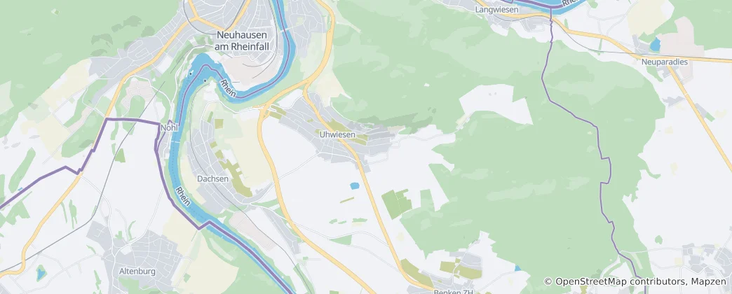 Mapa Laufen-Uhwiesen