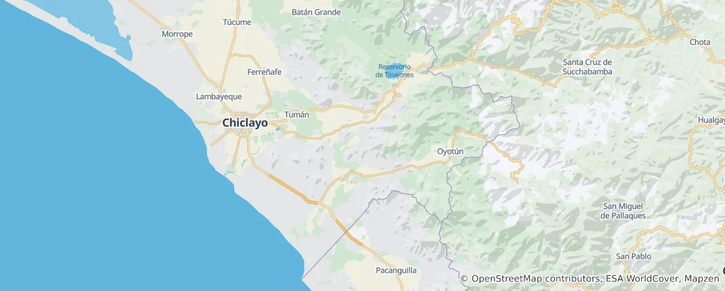 Karte von Provinz Chiclayo