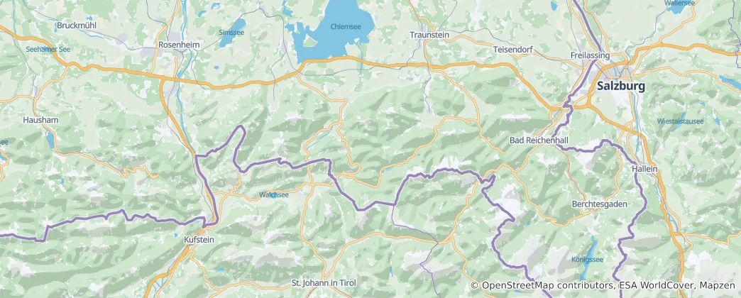 Mapa Chiemgauské Alpy