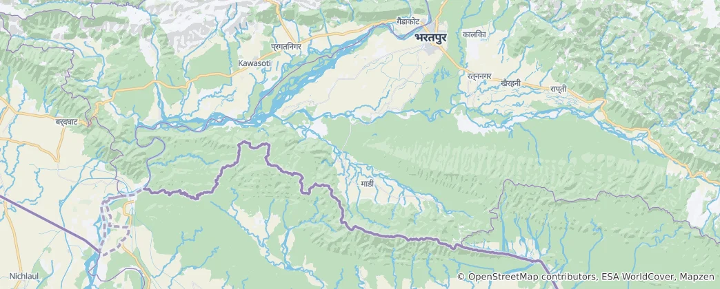 Mappa di Parco nazionale di Chitwan
