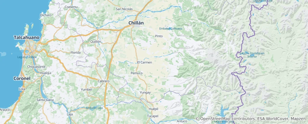 Mapa Diguillín Province