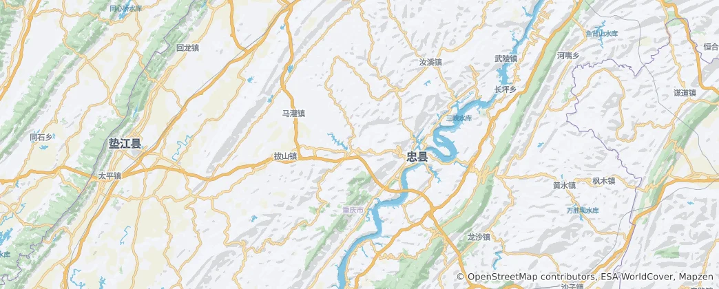Mappa di Zhongxian