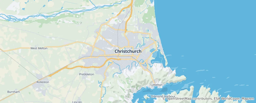 Map of Christchurch