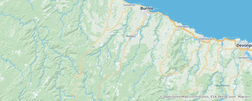 Mapa Burnie