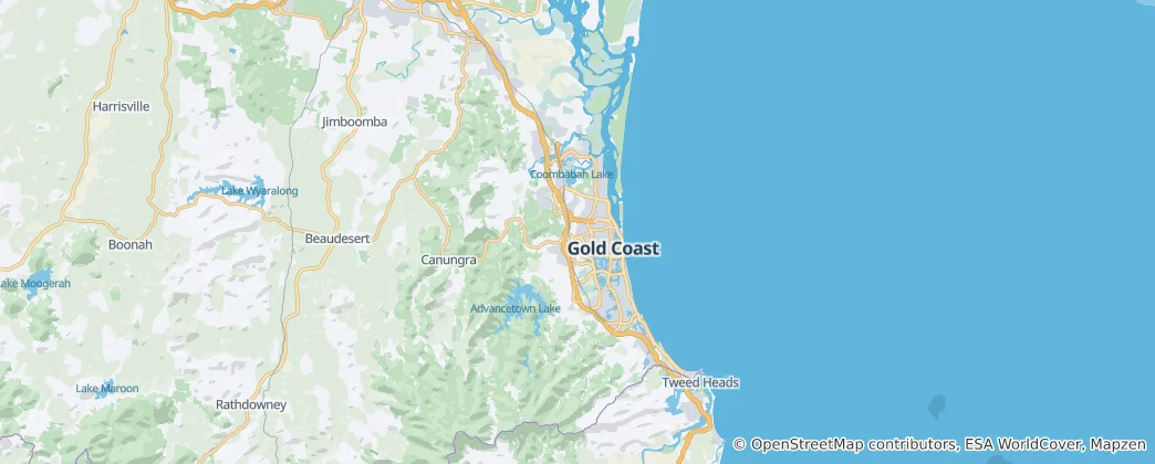 Mapa City of Gold Coast