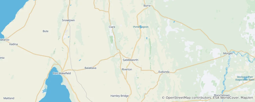 Karte von Clare and Gilbert Valleys Council