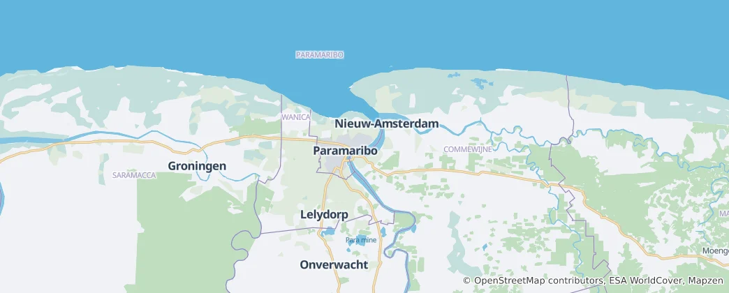 Map of Commewijne District