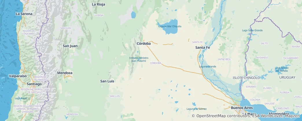 Karte von Provinz Córdoba