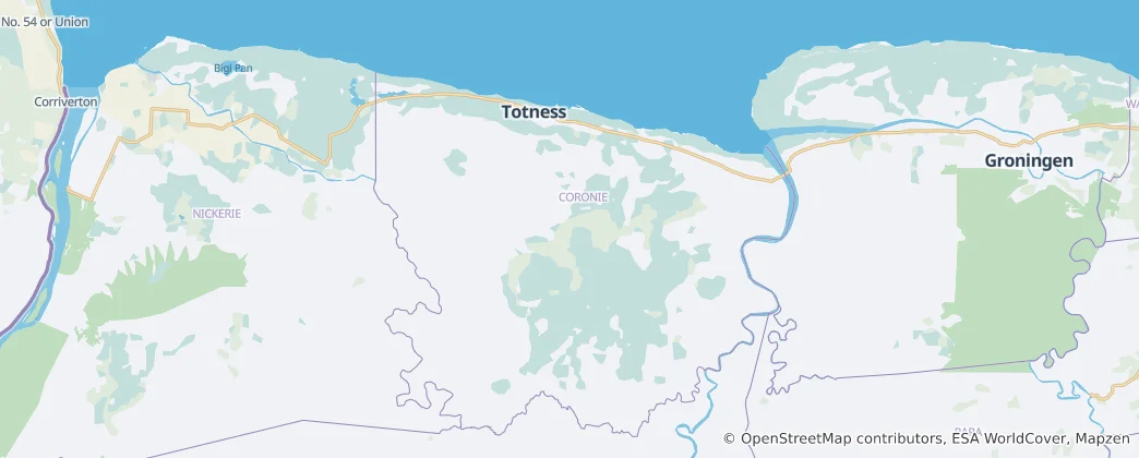 Mappa di distretto di Coronie