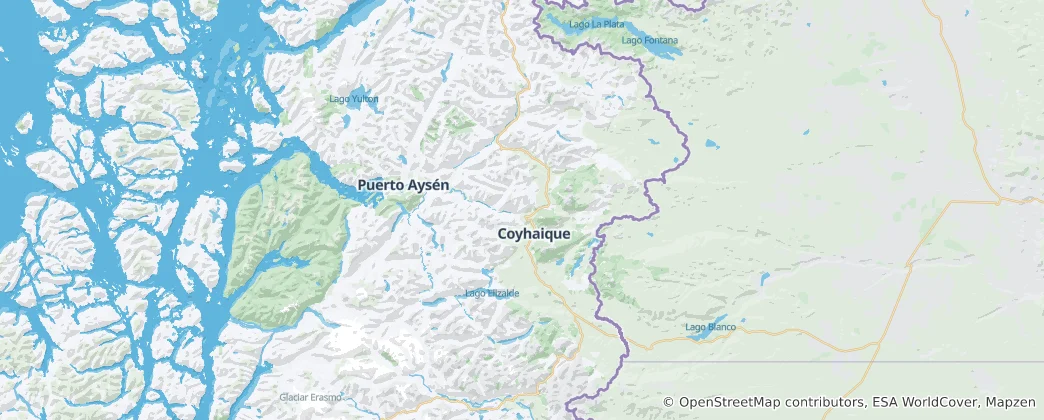 Mappa di Coyhaique