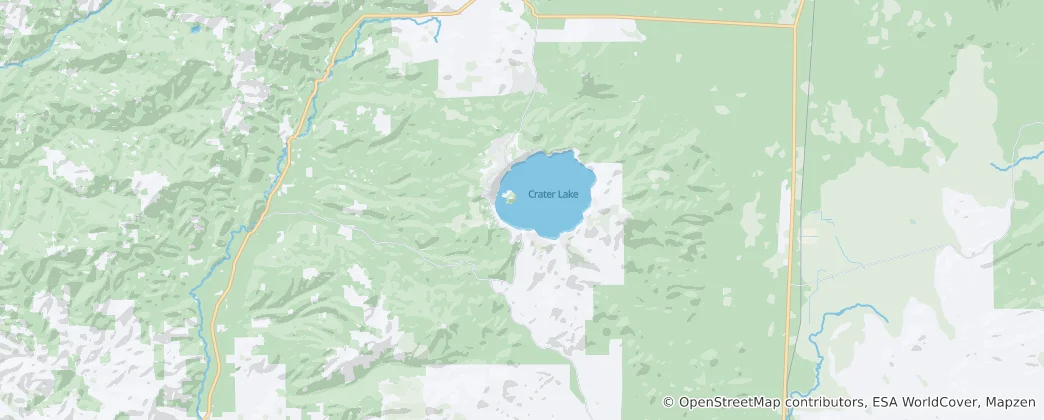 Mapa Národní park Crater Lake
