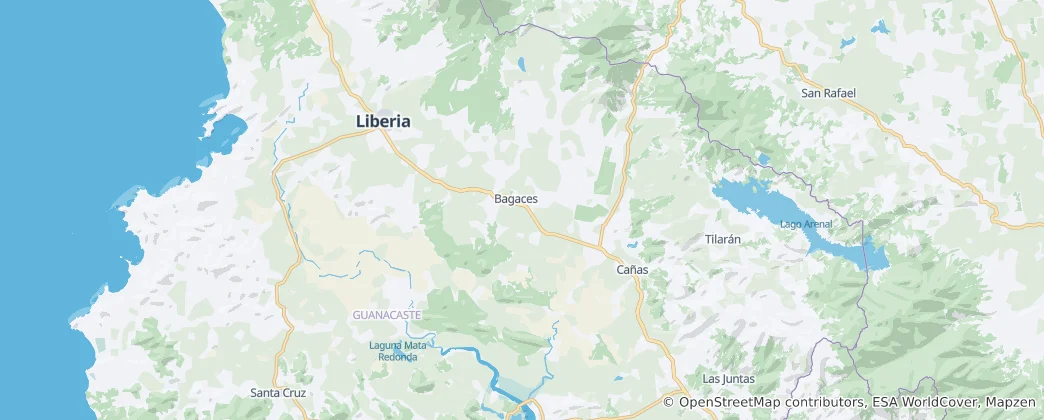 Mappa di cantone di Bagaces