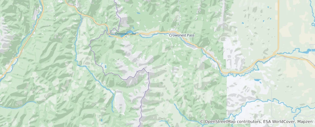 Mapa Crowsnest Pass