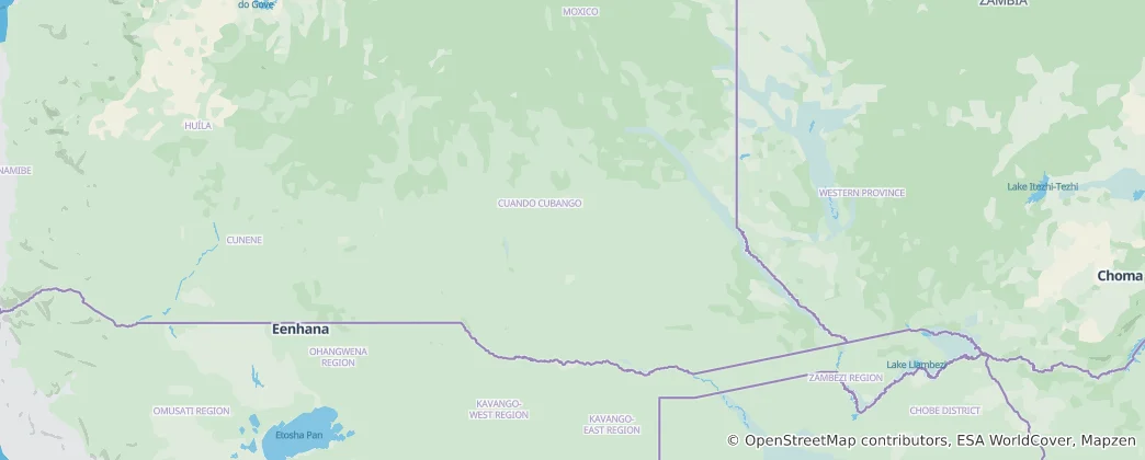 Map of Cuando Cubango Province