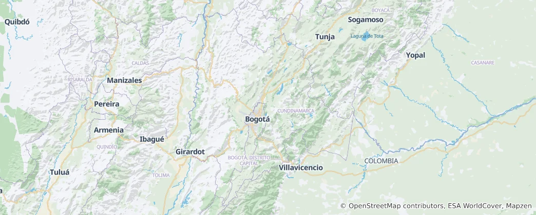 Map of Cundinamarca Department