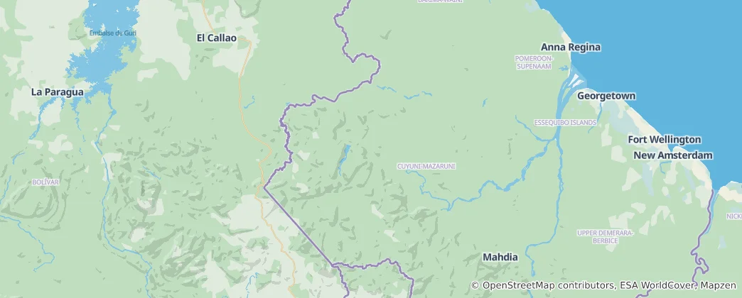 Mapa Cuyuni-Mazaruni