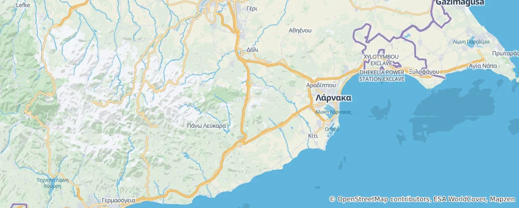 Map of Larnaca District