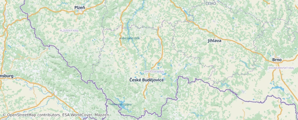 South Bohemian Region — Map