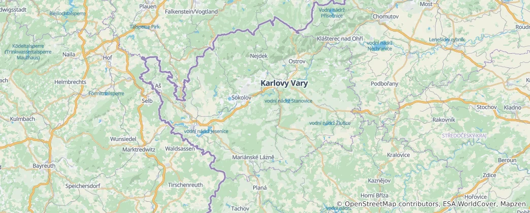 Mapa Karlovarský kraj