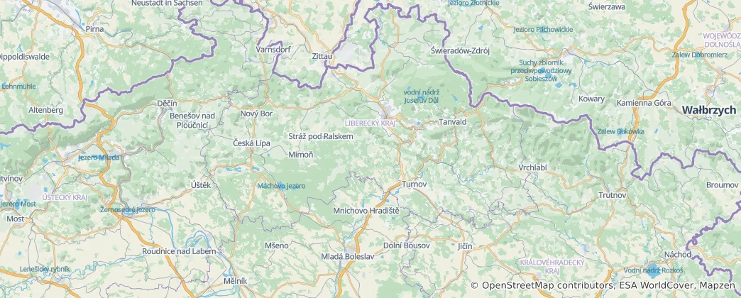 Karte von Liberec Region