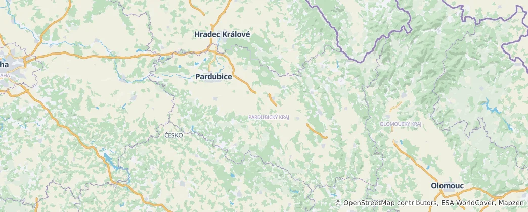 Mapa Kraj pardubicki