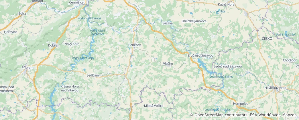 Mapa Powiat Benešov