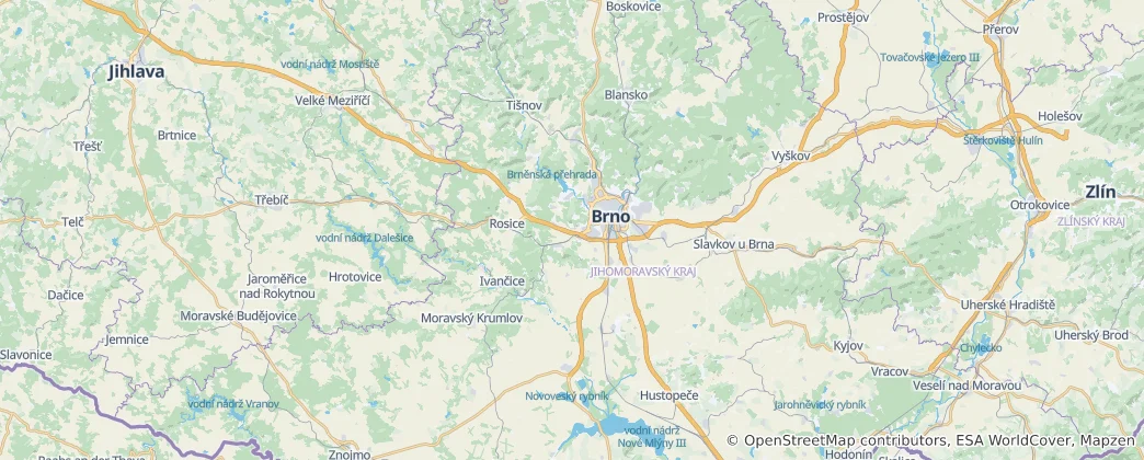 Mappa di Distretto di Brno-venkov