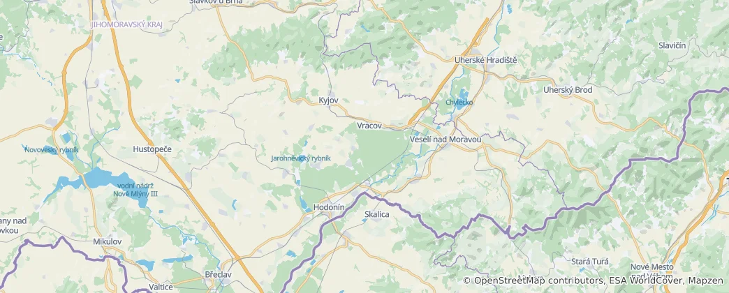 Mapa okres Hodonín