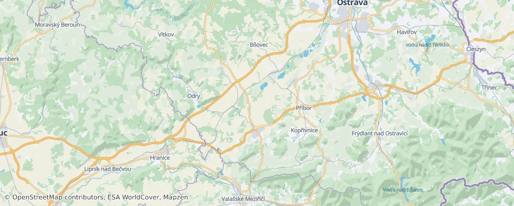 Nový Jičín District — Map