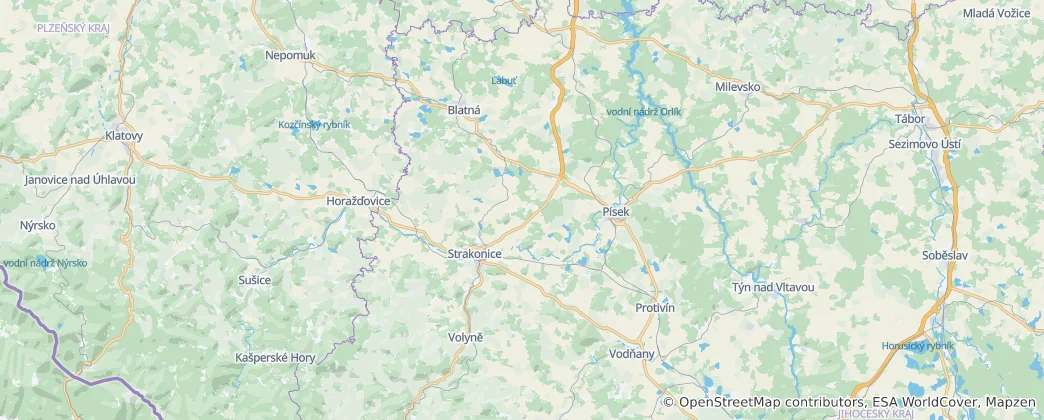 Mapa okres Strakonice