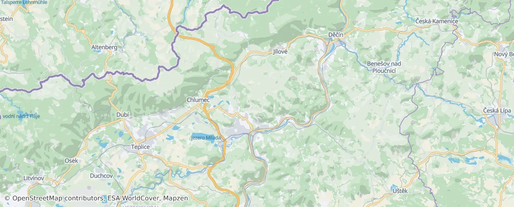 Ústí nad Labem District — Map