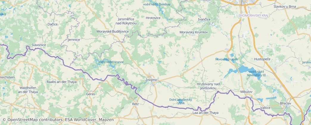 Znojmo ilçesi — Harita