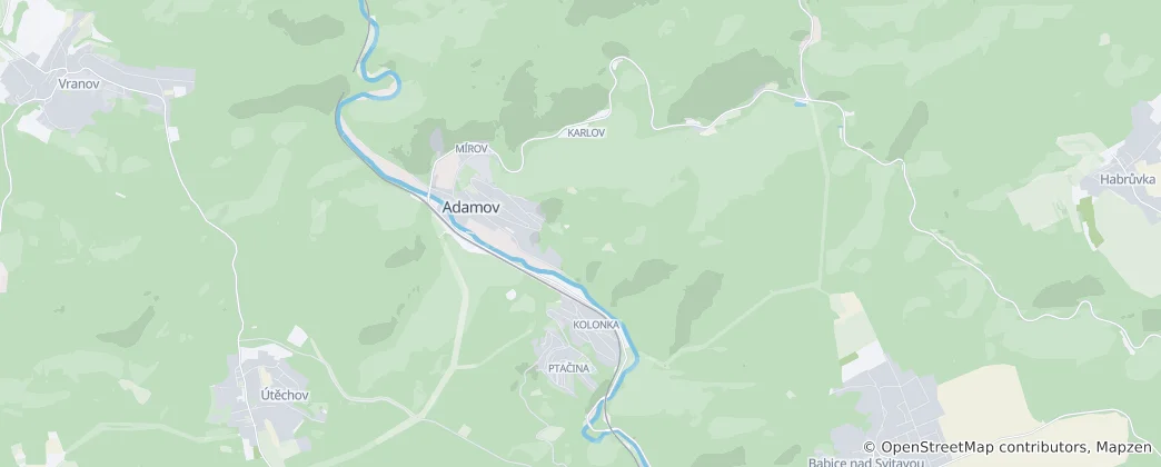 Mapa Adamov
