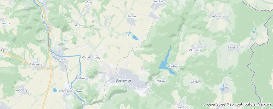 Kaart van Boskovice